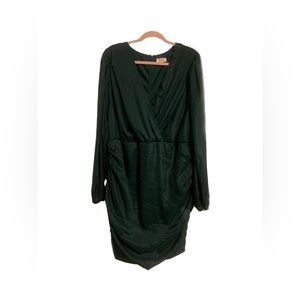 Dark Green Long Sleeve Ruched Dress | Wendy Drew Boutique | NEW